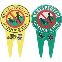 1pcs Double Sided No Pooping Dog Sign No Peeing Dog Sign With Stake Garden Signage