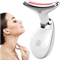 Facial and neck beauty device, 7-color LED facial and neck massager, multifunctional facial skin care tool, perfect for home ski