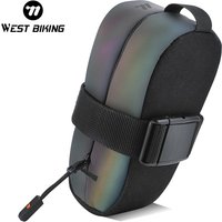 AliExpress West Biking WEST BIKING Reflective Bicycle Saddle Bag 0.4L Mini Portable Cycling Tail Bag Lightweight Tool Bag MTB Road Bike Accessories