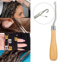 1PC Latch Hook Crochet Needle Dreadlocks Wooden Knitting Hair Extensions Styling Tool For Braiding Weave Wigs Craft