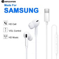 Wired Headphones For Samsung Galaxy S24 S23 S21 S22 S20 Plus Type USB C 3.5mm Jack Earphones A54 A34 A53 Note 20 10 Accessories