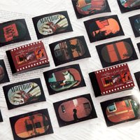 50sheets/book Creative Retro Street View Aesthetic Stickers Cute Mini Stickers Book DIY Scrapbooking Decorative Materials