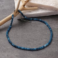 1pcs Hot-selling natural stone 4mm apatite and turquoise round bead beaded necklace as a gift.