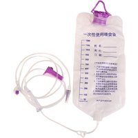 Gravity Feeding Bag 1200ml Transparent, Enteral Nutrition Supply Bag with Tube, Nasal Gastric Tube Bag for Liquid Meal Delivery