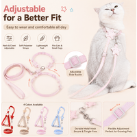 Cat Dog Harness Leash Set for Walking Small Pet Adjustable Anti Escape Cat Vest with Star Charm Cat Accessorie