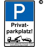 German Privatparkplatz No Parking Metal Sign Retro Tin Plaque Wall Decor