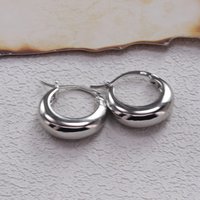 925 Sterling Silver Chunky Hoop Earrings for Women Circle Punk Ear Office Jewelry Party Birthday Gifts Dropshipping Wholesale