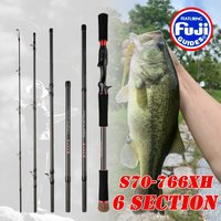 Angelrute 6 Abschnitt Casting Spinning Tragbare Reise Angelrute 30T Carbon Faser Für Big Game Rod Ultraleicht gewicht