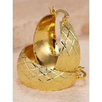 Huitan Luxury Noble Hoop Earrings with Simple Pattern Delicate Graceful Ear Accessories Fashion Charming Chic Jewelry for Party