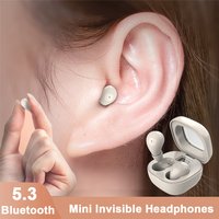 Sommeil Invisible écouteur Mini casque caché dans l'oreille IPX5 étanche sans fil Bluetooth écouteurs avec micro HIFI musique casque