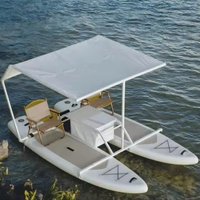 Luxury 2-Person Aluminum and PVC Catamaran SUP Board Best Mini Inflatable Electric Paddle Boat for Fishing Luxury Yachts