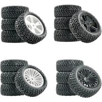 4Pcs 76x31mm Large Rally Tires 1/10 Wide Off-Road Rubber Tyres for HPI WR8 HSP 94177 H9804 RC Car