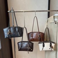New Large Capacity Work Shoulder Bag PU Leather Solid Color Lady Handbags Simple Crossbody Bag Women Female Gift