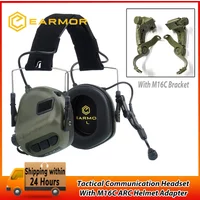 EARMOR M32 MOD4 Tactical Communication Headset & M16C ARC Helmet Adapter Military Shooting Earmuffs Anti-Noise Headphones