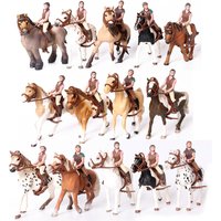 Simulation Equestrian Horse Animal Model Action Figures Horseman Rider Saddle Figurines Home Decoration Educational Toys Gift