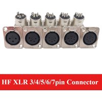 HF XLR 3/4/5/6/7pin Male Female Amplifier Panel Mount Audio Microphone Jack Plug Connector Silver Copper ContactXLR Metal Socket