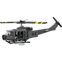 Retro Single-Rotor Military Helicopter Bricks Kit, 20th Century Utility Aircraft, Adult Collectible Display Model 428PCS