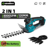 NEWBENY 2IN1 Mini Electric Hedge Trimmer 120MM Cordless Grass Cutting Prunning Saw Garden Power Tools For Makita 18V Battery Pin