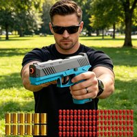 P320 Shell Throwing Soft Bullet Toy Gun Empty Hanging Continuous Firing Outdoor Shooting Game Family Party Christmas Gift