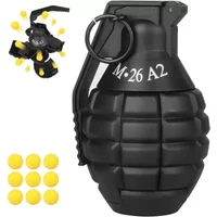 B M26A2 Airsoft Grenade Toy with 9 Foam Ammo Black Impact Tactical Outdoor Team Sport Fun Activity for Ages 14+ Years