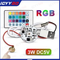 DC5V Color RGB Light Board Round LED Light Source Low Voltage DC 5V With Charging Touch Switch Remote Control USB Switch Cable