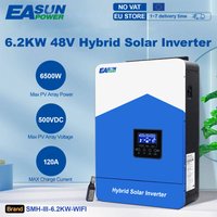 EASUN 6,2 kW Hybrid-Solar-Wechselrichter 48 V MPPT-Photovoltaik-Wechselrichter reiner Sinus PV 6500 W 500 VDC integrierter 120 A Solarladeregler