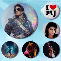 M-Michael Singer J-Jackson Enamel Pin Tinplate Round Brooch Cosplay Nijigen Otaku Culture Badges 58mm 44mm 32mm 75mm 25mm