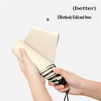 Quick-Close Mini Portable Memory Light Patch Umbrella, UV Protection, Black Coating Sun Umbrella, No Folding Needed, Easy to Sto