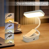 USB Rechargeable Night Light Clip-On Book Lamp LED Table Lamp Eye Protection 3 Colors Portable Bedside Student Reading Light