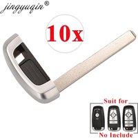 jingyuqin 10pcs Remote Key Shell Small Key Insert Blade For Ford Mondeo EcoBoost 2017 2018 Emergency Uncut Blanks Replacement