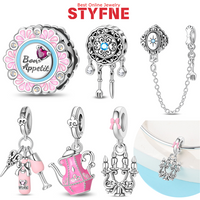 Silver-Plated Wine & Glass Set Charms Beads Fit Original Bracelets Bag Keychain Charms Beads Pendant Diy Women Jewelry Gift