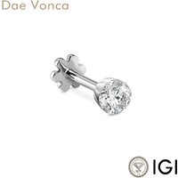 Invisible Setting Lab Grown Diamond Single Earring 9K 14K 18K Gold Threaded Stud Earring CVD HPHT Lab Created Diamonds Jewelry