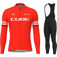 Rvouei Cube nouvelle équipe respirant hommes à manches longues maillot de cyclisme ensemble printemps et automne vêtements de vélo de montagne porter Ropa Ciclismo
