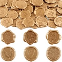 60-120pcs Olive Branch Wax Seal Stickers, Flowering Branch,Tree of Life Seals Self Adhesive Gold Stickers for Envelope Wedding