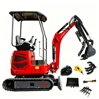 Mini Excavator 1.5 ton 1.8 ton Customized Free Shipping Multi-function Kubota Engine Digger Small Crawler Farm Excavators Home