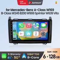 Radio samochodowe Junsun z Android Auto dla Mercedes Benz W169 W245 B200 W906 Sprinter W639 Vito, multimedialny system z bezprzewodowym Apple CarPlay, inteligentny system, ekran dotykowy IPS,