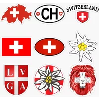 AliExpress NONE Switzerland CH Flag Map Edelweiss Sticker for Decorate Helmet Bumper Camper Van Bicycle Truck Table Room Car Covered Scratch