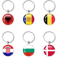 European National Flags, Albania, Andorra, Belarus, Belgium, Bosnia and Herzegovina, Bulgaria, Croatia, Popular Key Chain