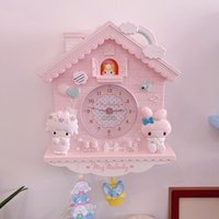 Hello Kitty Wall Clock Cartoon Cute Wall Clock Silent Design Bedroom Decorations Wall Decoration Christmas Gift