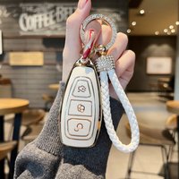 Fashion Keychain Car Key Case Cover Shell Fob for Ford Focus 3 4 ST Fiesta Fusion Kuga Ecosport Mondeo MK3 MK4 Jewelry gifts
