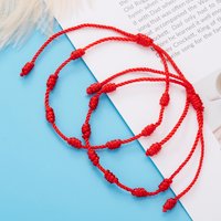 2PCS/SET Handmade 7 Knots Red String Bracelet for Lover Protection Lucky Amulet Woven Bangle for Women Men Summer Jewelry Gift
