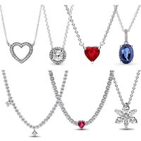 New 925 Sterling Silver Classic Round Heart Pendant Necklace Fashion Charm Women's Jewelry Send Mother Sisters Friends Gifts