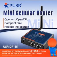 Routeur cellulaire industriel 4G LTE Cat1 PUSR avec VPN, emplacement pour carte SIM, bande de fréquences mondiale, 100 Mbps, port RJ45, 1WAN/LAN+1LAN, DDOS USR-DR185s-G