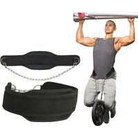 Adjustable Weight Lifting Dip Belt Neoprene Back Support Waist Strap with Chain for Gym Pull Up Strength Training