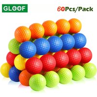 60Pcs/Pack PE Plastic Golf Practice Balls Realistic Feel Flight Training Balls for Indoor or Outdoor Backyard, random Color