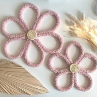 Bohemian Woven Daisy Flower Wall Ornaments INS Nordic Baby Kids Room Decoration Pendant Handmade Craft Nursery Decor Photo Props
