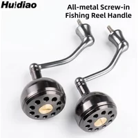 Huidiao CNC All-Metal Fishing Reel Handle Screw-in Rocker Arm Aluminum Alloy Ball Knob Seawater-resistant for Spinning Reel