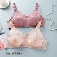 Women's Big Lace Bra Ultra-thin Unlined Transparent Push up Bras Wireless Sexy Fashion Underwear 34-46 Large Bras