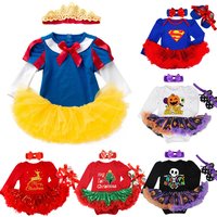 Newborn Baby Girl Clothes Infant Clothing Children's Baby Christmas Costumes Lace Romper Dress 1st Birthday Outfit Bebe Jumpsuit