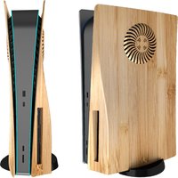 Disc Edition Wood Color Faceplate with Cooling Vents for PS5 Anti-Scratch Dustproof Protective Cover Plates ABS Case